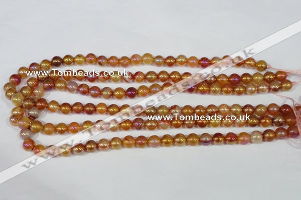 CAA869 15.5 inches 8mm round AB-color red agate beads