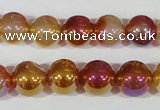 CAA870 15.5 inches 12mm round AB-color red agate beads