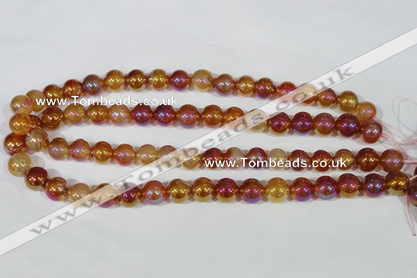 CAA870 15.5 inches 12mm round AB-color red agate beads