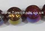 CAA875 15.5 inches 23mm round AB-color red agate beads