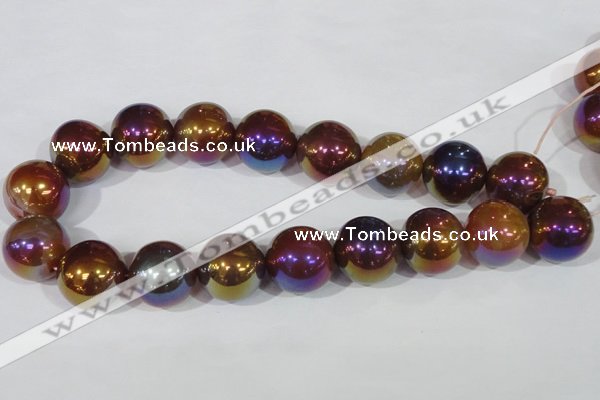 CAA875 15.5 inches 23mm round AB-color red agate beads