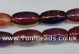 CAA879 15.5 inches 11*20mm rice AB-color red agate beads