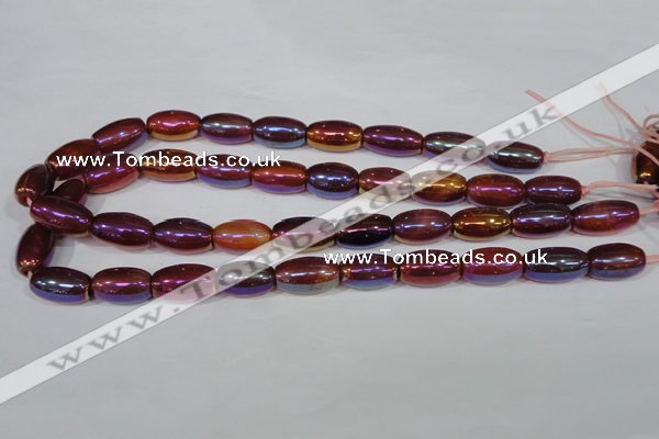 CAA879 15.5 inches 11*20mm rice AB-color red agate beads