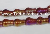 CAA881 15.5 inches 8*12mm pear-shaped AB-color red agate beads