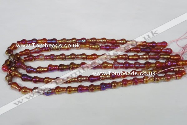 CAA881 15.5 inches 8*12mm pear-shaped AB-color red agate beads