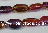 CAA883 15.5 inches 11*17mm oval AB-color red agate beads