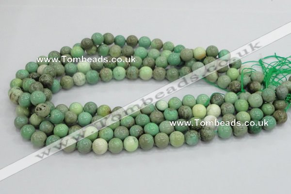 CAB01 15.5 inches 10mm round green grass agate gemstone beads