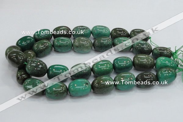 CAB05 15.5 inches 18*25mm nugget green grass agate gemstone beads