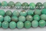 CAB07 15.5 inches 8mm faceted round green grass agate gemstone beads