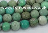 CAB08 15.5 inches 10mm faceted round green grass agate gemstone beads