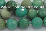 CAB10 15.5 inches 14mm faceted round green grass agate gemstone beads