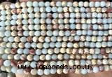 CAB1020 15 inches 4mm faceted round blue agalmatolite beads