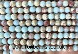 CAB1021 15 inches 6mm faceted round blue agalmatolite beads