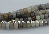 CAB138 15.5 inches 4*6mm roundel bamboo leaf agate beads