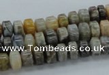 CAB139 15.5 inches 5*8mm roundel bamboo leaf agate beads