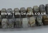 CAB140 15.5 inches 7*10mm roundel bamboo leaf agate beads