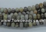 CAB141 15.5 inches 4*6mm rondelle bamboo leaf agate beads