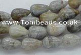 CAB143 15.5 inches 8*12mm teardrop bamboo leaf agate beads