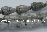 CAB144 15.5 inches 10*18mm teardrop bamboo leaf agate beads