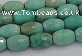 CAB20 15.5 inches 10*15mm faceted rice green grass agate beads