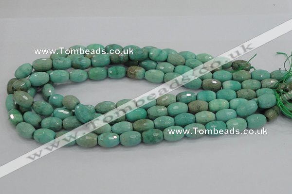 CAB20 15.5 inches 10*15mm faceted rice green grass agate beads