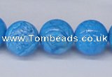 CAB223 15.5 inches 14mm round blue crazy lace agate beads