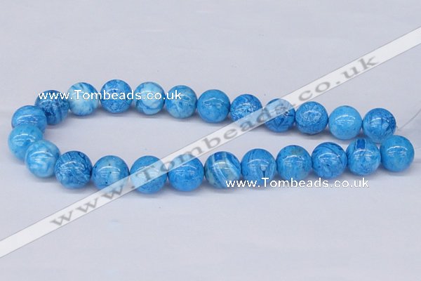 CAB224 15.5 inches 16mm round blue crazy lace agate beads