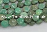 CAB25 15.5 inches 8mm coin green grass agate gemstone beads