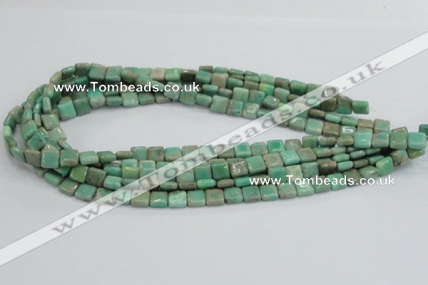 CAB26 15.5 inches 8*8mm square green grass agate gemstone beads