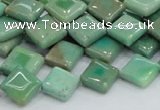 CAB27 15.5 inches 10*10mm diamond green grass agate gemstone beads