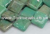 CAB28 15.5 inches 16*16mm diamond green grass agate gemstone beads