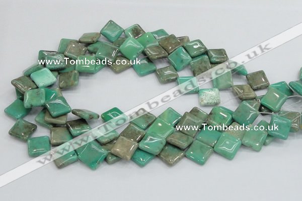 CAB28 15.5 inches 16*16mm diamond green grass agate gemstone beads