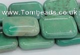 CAB29 15.5 inches 18*25mm rectangle green grass agate gemstone beads