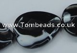 CAB317 15.5 inches 30*40mm faceted teardrop black agate gemstone beads