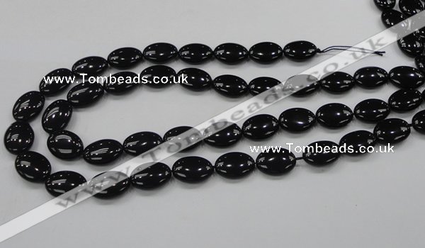 CAB319 15.5 inches 13*18mm oval black agate gemstone beads wholesale