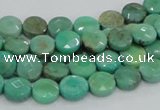 CAB32 15.5 inches 8mm faceted coin green grass agate gemstone beads