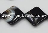 CAB327 15.5 inches 20*20mm diamond black agate gemstone beads