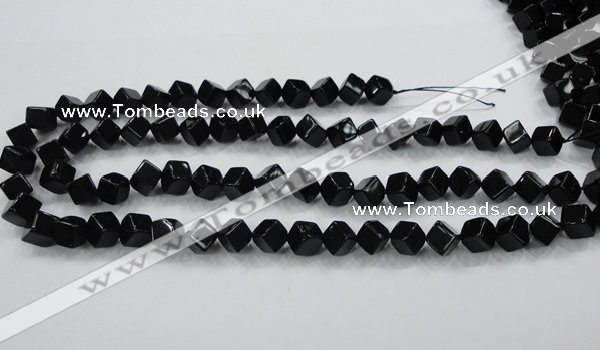 CAB332 15.5 inches 8*8mm cube black agate gemstone beads wholesale