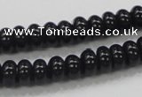 CAB339 15.5 inches 4*8mm rondelle black agate gemstone beads