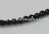 CAB342 15.5 inches 6mm faceted round black agate gemstone beads