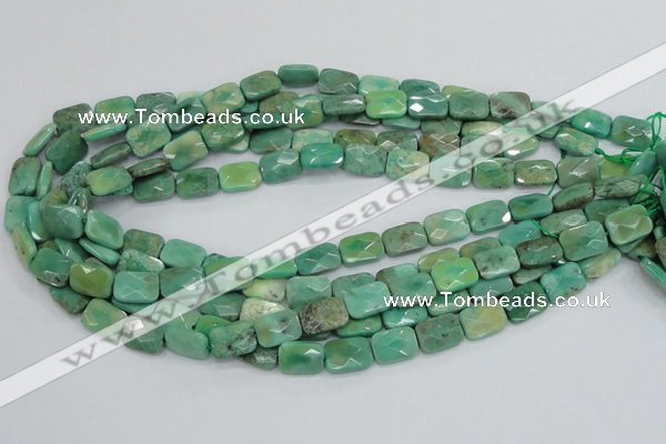 CAB36 15.5 inches 10*14mm faceted rectangle green grass agate beads