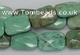 CAB37 15.5 inches 13*18mm faceted rectangle green grass agate beads