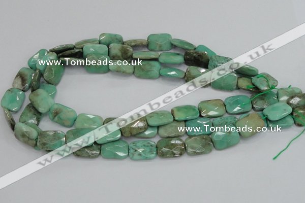 CAB37 15.5 inches 13*18mm faceted rectangle green grass agate beads