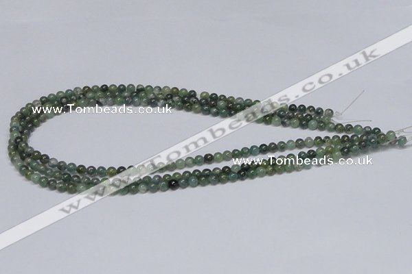 CAB382 15.5 inches 4mm round moss agate gemstone beads wholesale