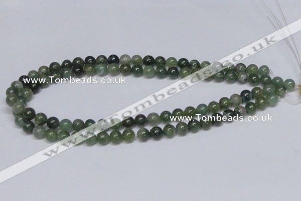 CAB384 15.5 inches 8mm round moss agate gemstone beads wholesale