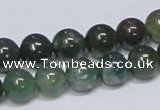 CAB385 15.5 inches 10mm round moss agate gemstone beads wholesale