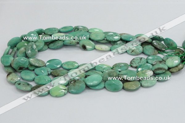 CAB39 15.5 inches 13*18mm faceted oval green grass agate beads