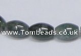 CAB390 15.5 inches 10*15mm rice moss agate gemstone beads wholesale