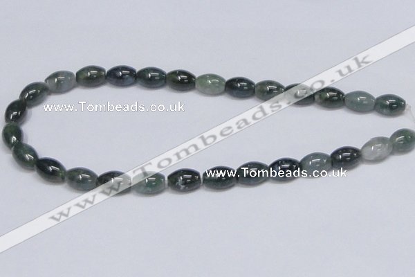 CAB390 15.5 inches 10*15mm rice moss agate gemstone beads wholesale