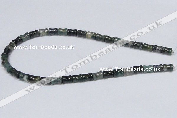 CAB394 15.5 inches 8*10mm bamboo shape moss agate gemstone beads